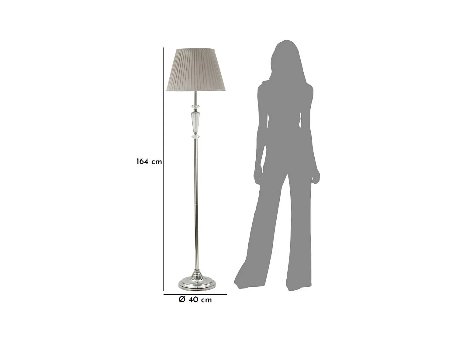 Staande Lamp MF213, Zilver, 40x40x164 cm, Epikasa