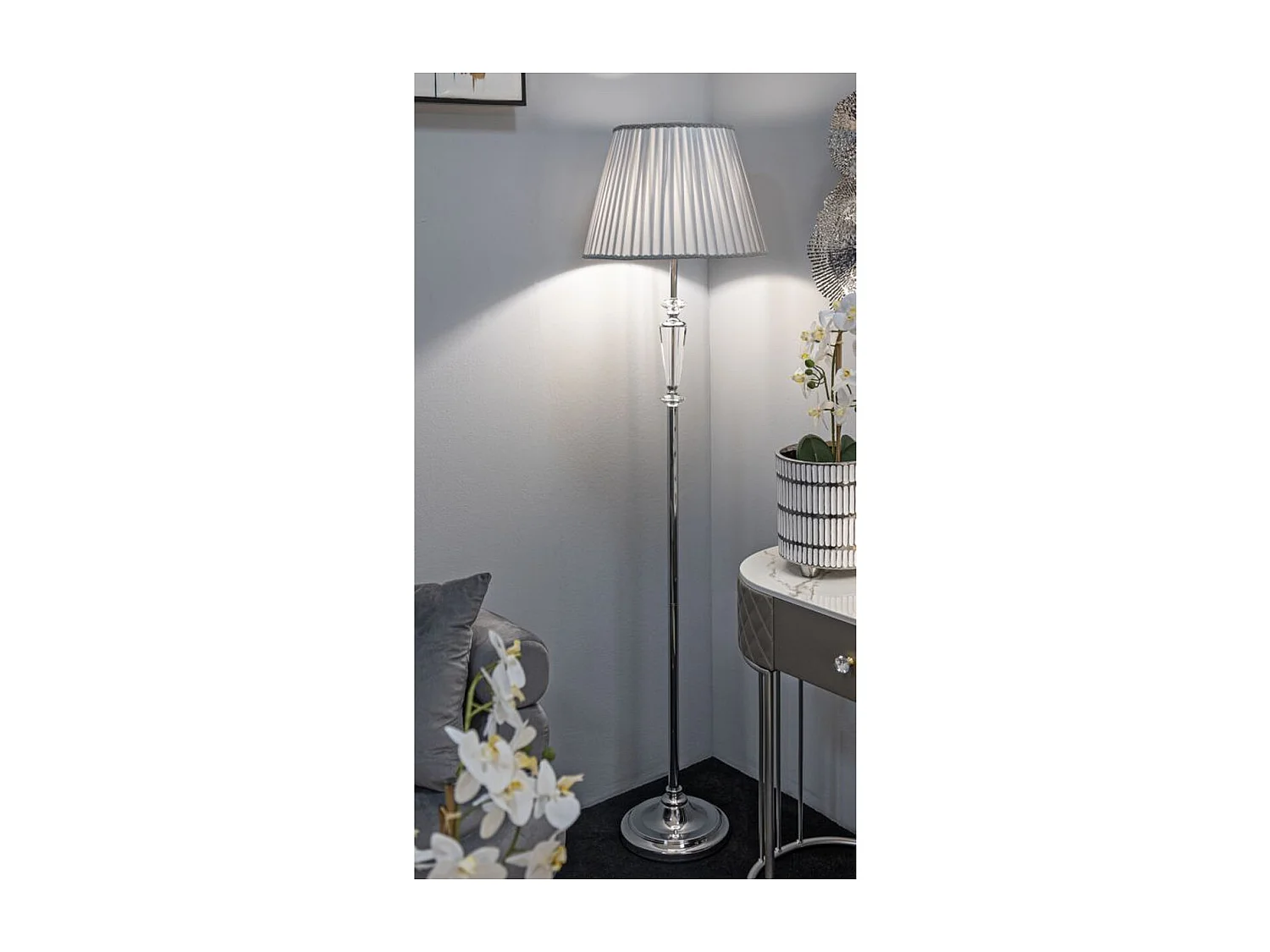 Lampada da Terra MF213, Argento, 40x40x164 cm, Seven Design