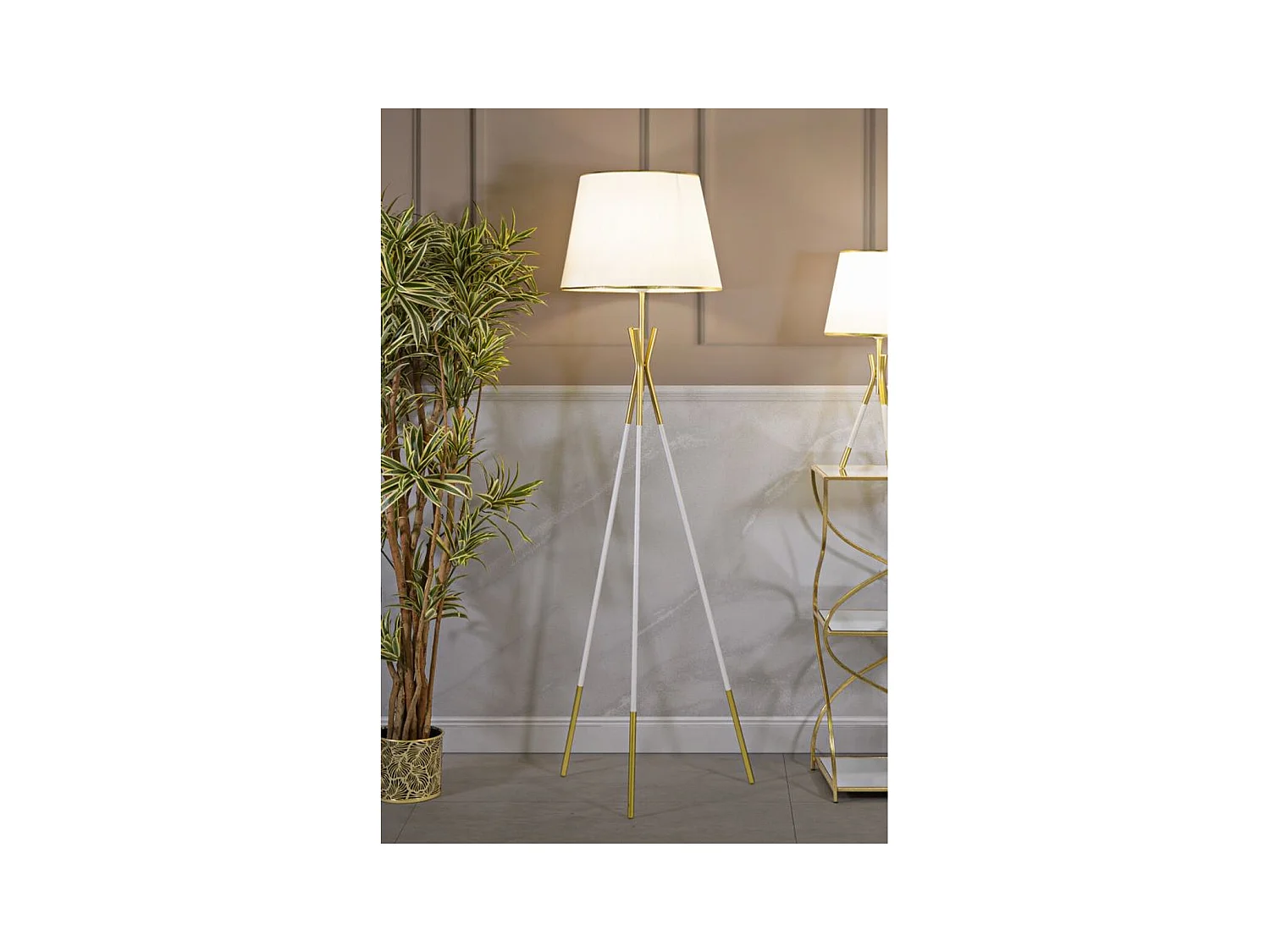 Staande Lamp MF197, Wit, 61x61x154 cm, Epikasa