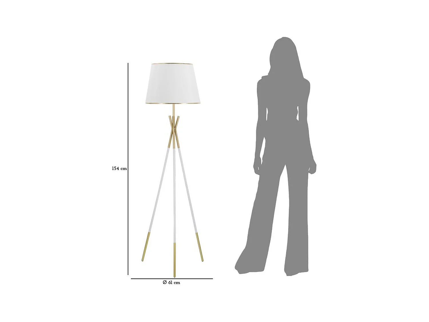 Staande Lamp MF197, Wit, 61x61x154 cm, Epikasa