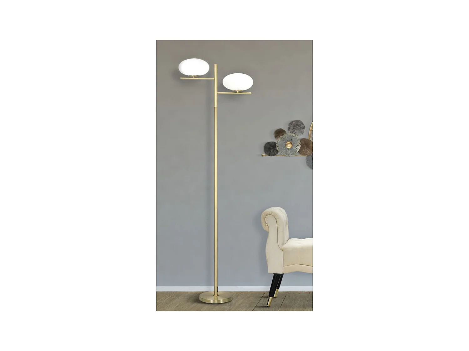 Lampada da Terra MF202, Oro, 51x24x180 cm, Epikasa