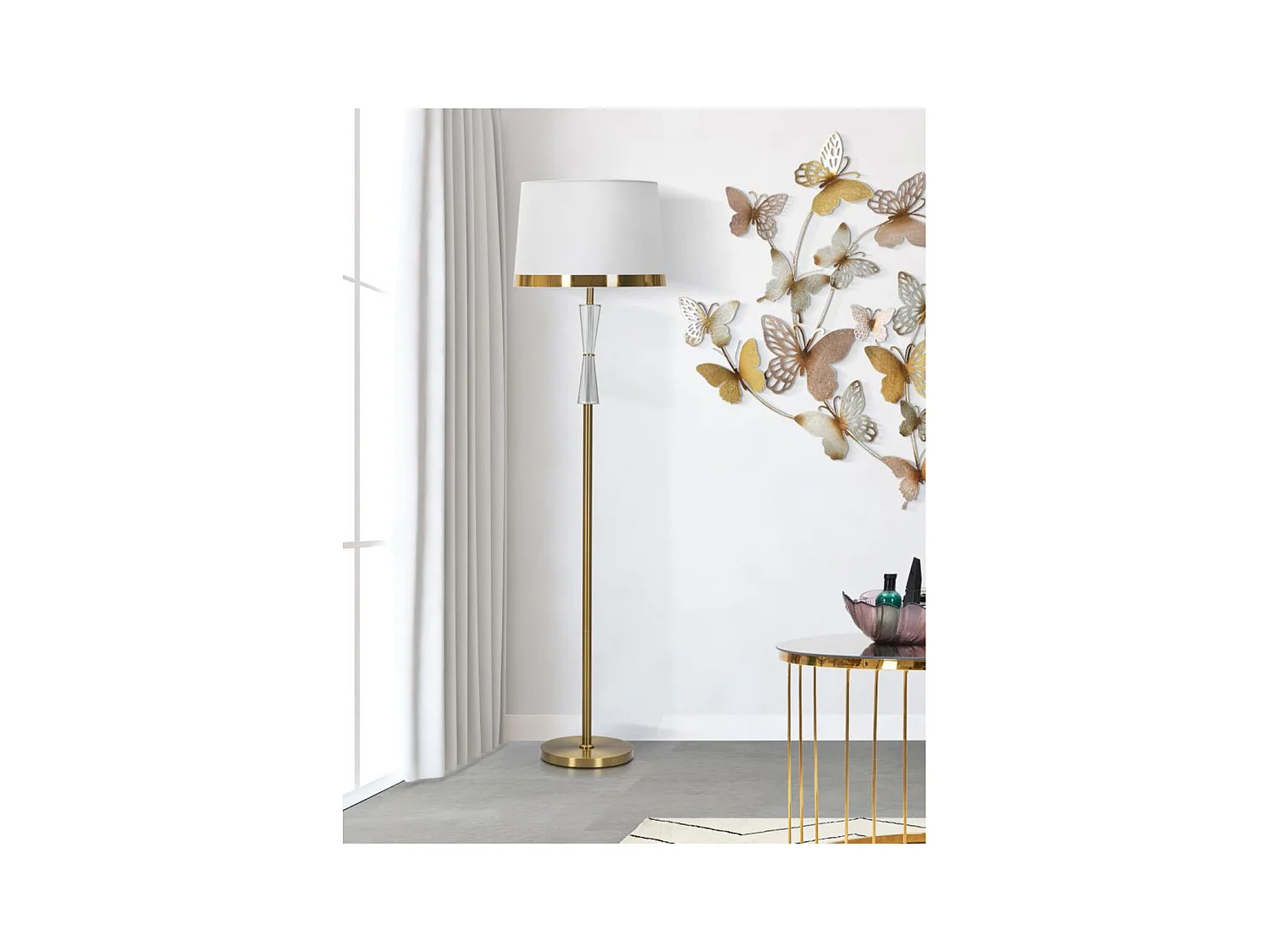 Candeeiro de Pé MF214, Branco, 40x40x153 cm, Epikasa