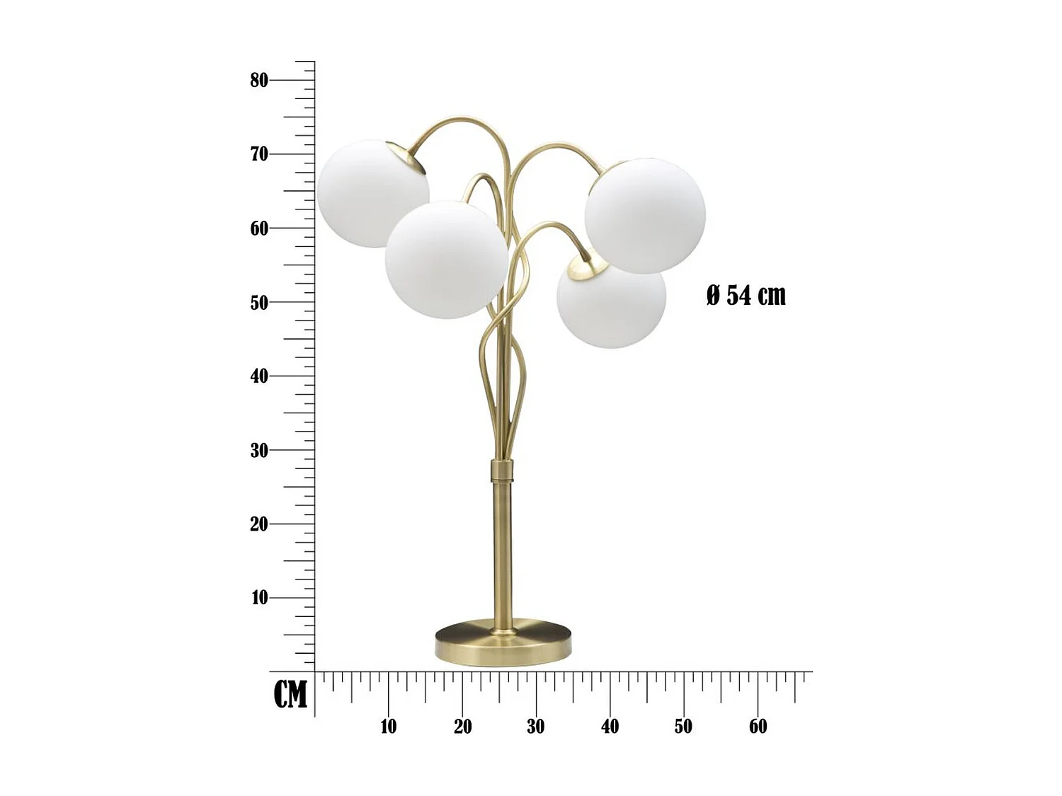 Lampa Podłogowa MF207, Złoto, 53x53x74 cm, Seven Design