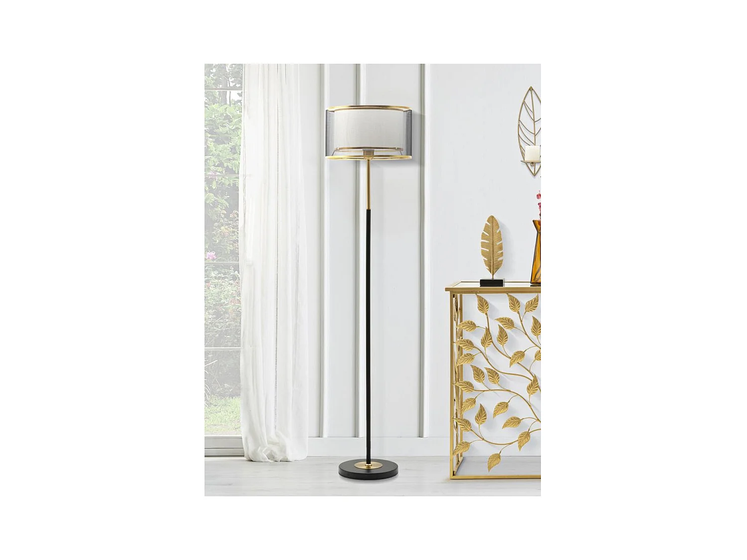 Lampada da Terra MF198, Bianco, 35x35x153 cm, Epikasa