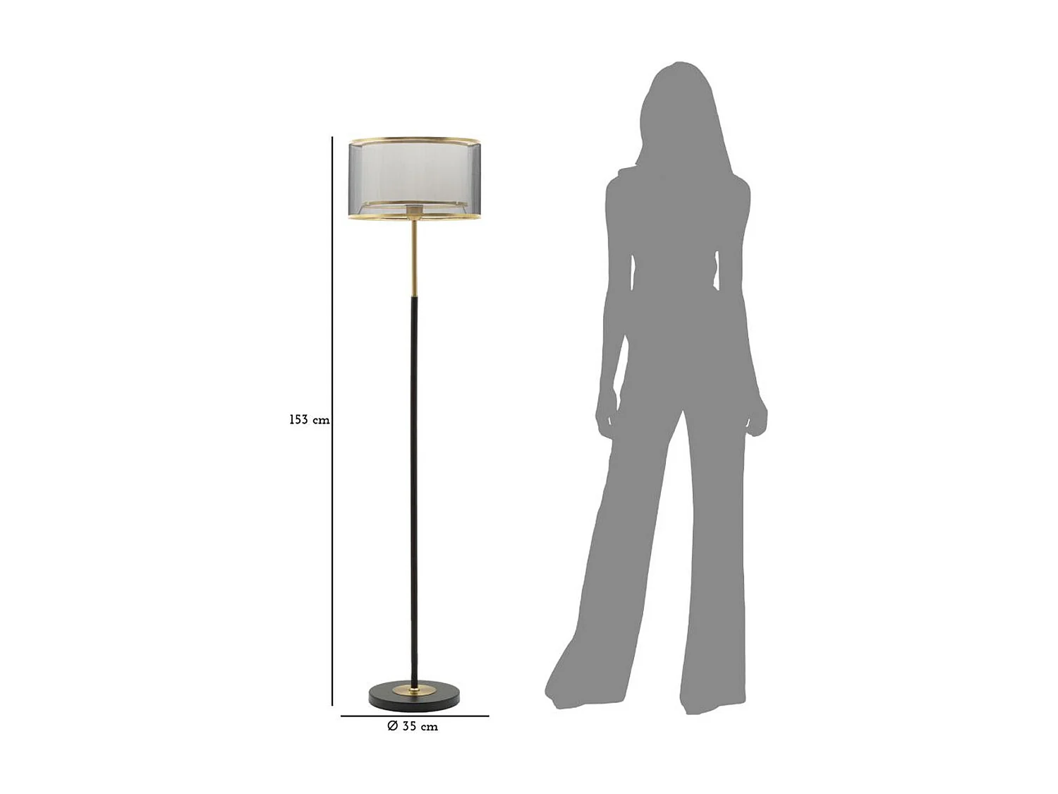 Lampa Podłogowa MF198, Biały, 35x35x153 cm, Seven Design