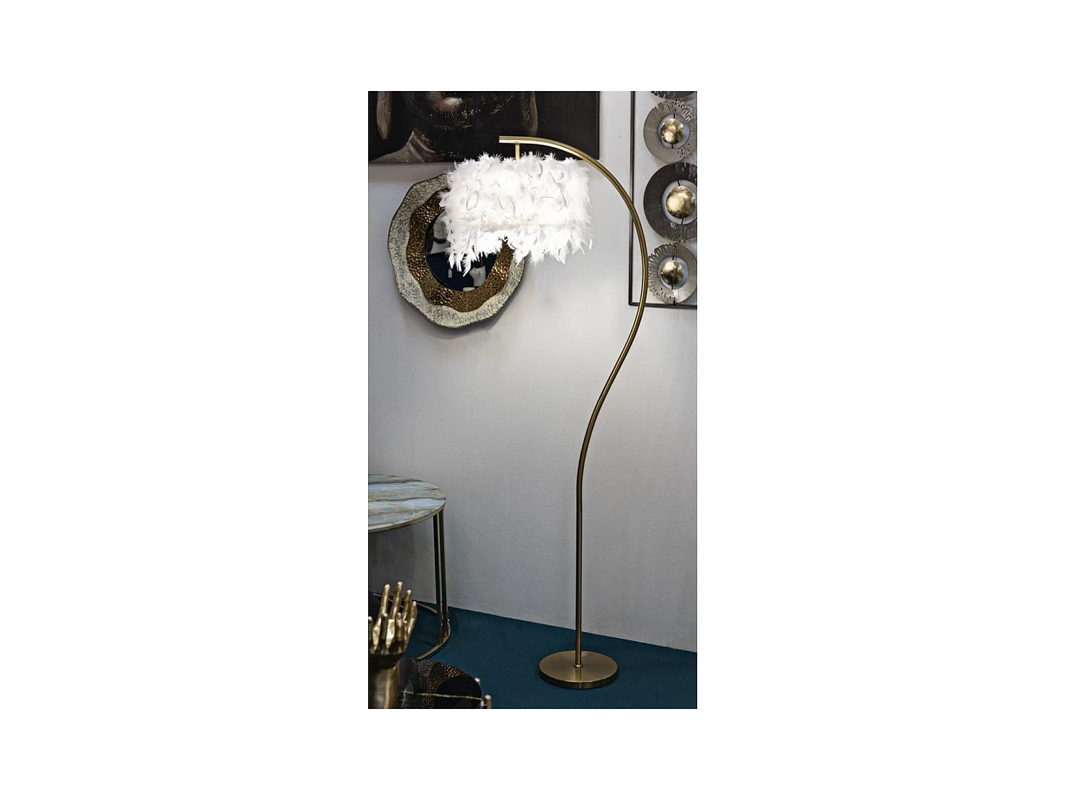 Staande Lamp MF187, Wit, 60x33x170 cm, Epikasa