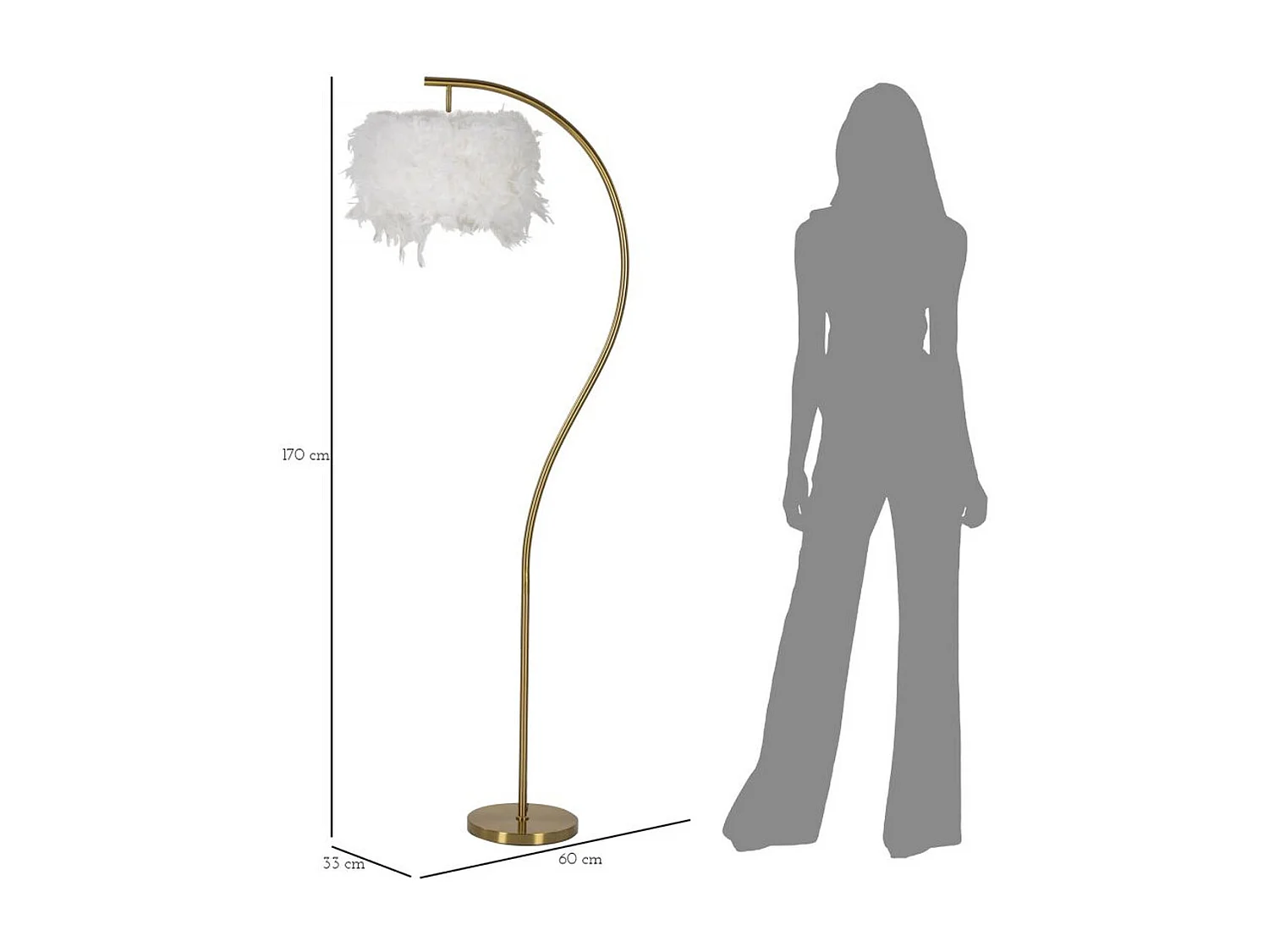 Lampa Podłogowa MF187, Biały, 60x33x170 cm, Seven Design