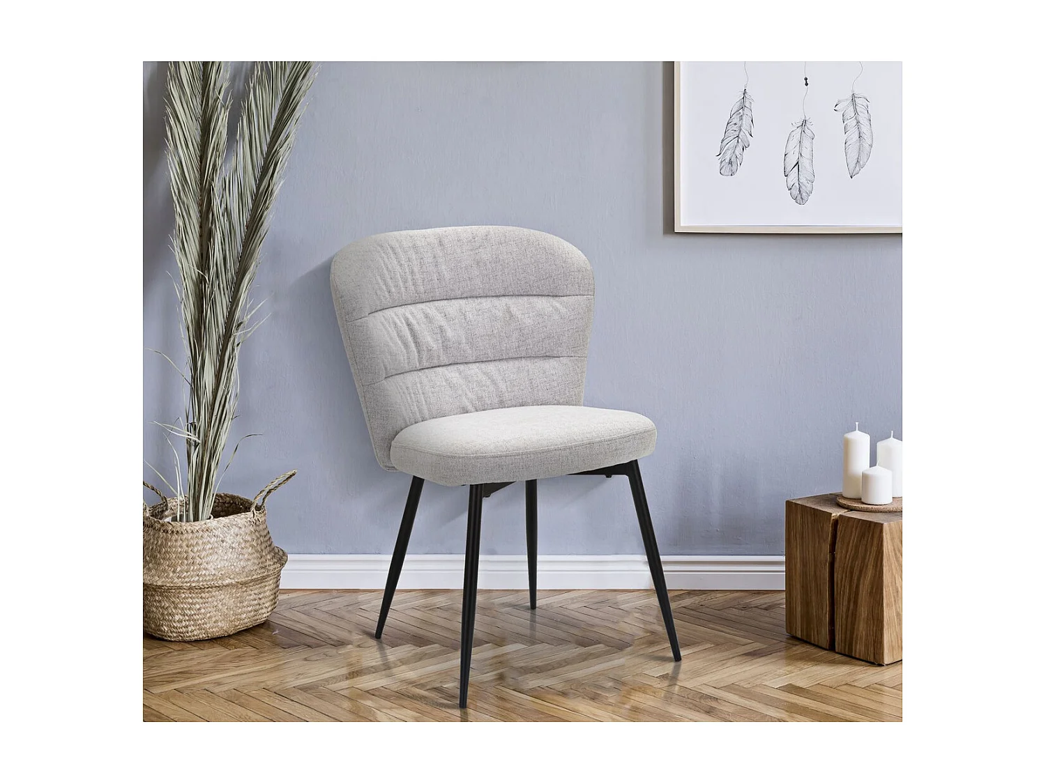 Set di 2 Sedie MF378, Grigio, 58x60,5x85 cm, Epikasa