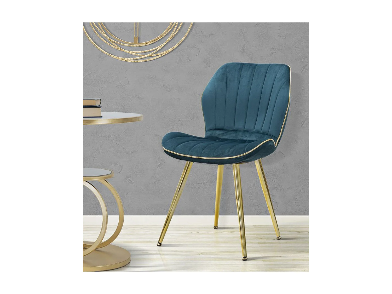 Zestaw 2 krzeseł MF384, Zielony, 46x58x77 cm, Seven Design