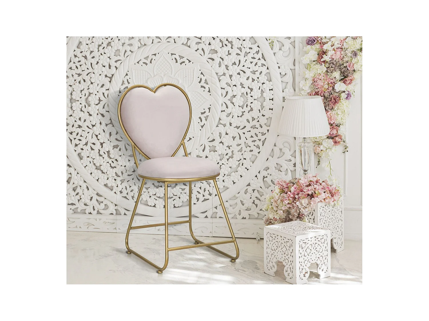 Chaise Cœur 14, Rose, 37x47x80 cm, Seven Design