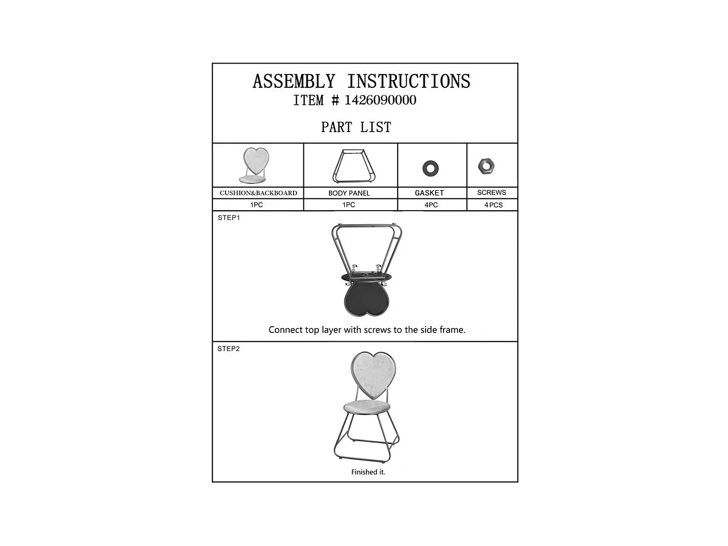 Chaise Cœur 14, Rose, 37x47x80 cm, Seven Design