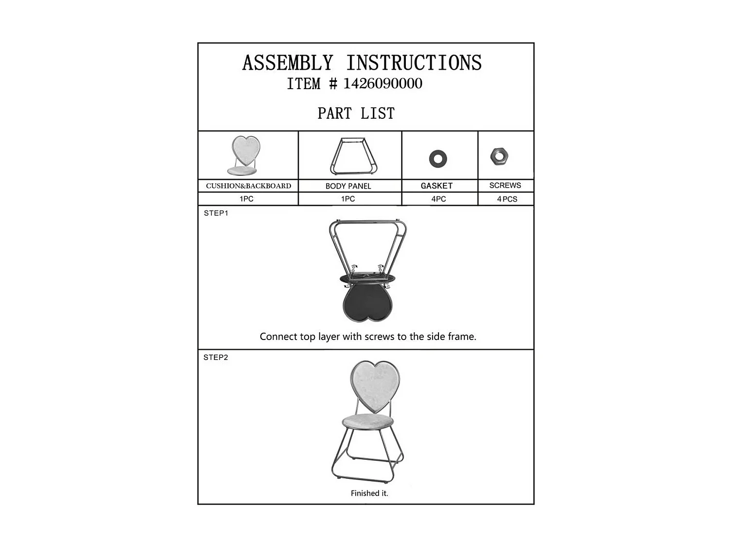 Krzesło Serce 14, Różowy, 37x47x80 cm, Seven Design