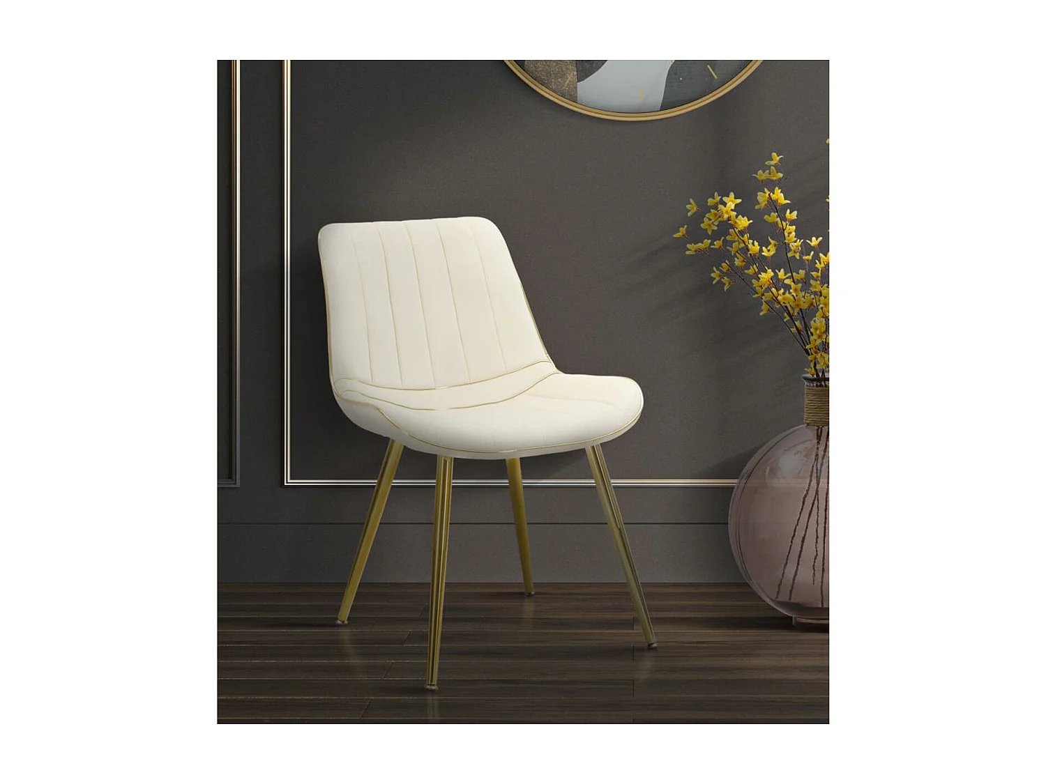 Lot de 2 Chaises MF382, Beige, 51x59x79 cm, Seven Design