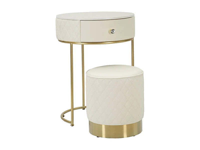 Comodino MF12, Bianco, 52x52x70 cm, Epikasa