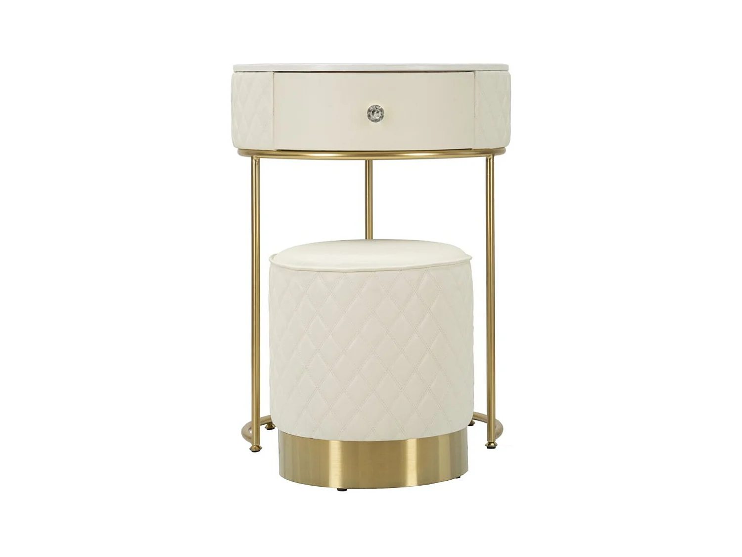 Comodino MF12, Bianco, 52x52x70 cm, Epikasa