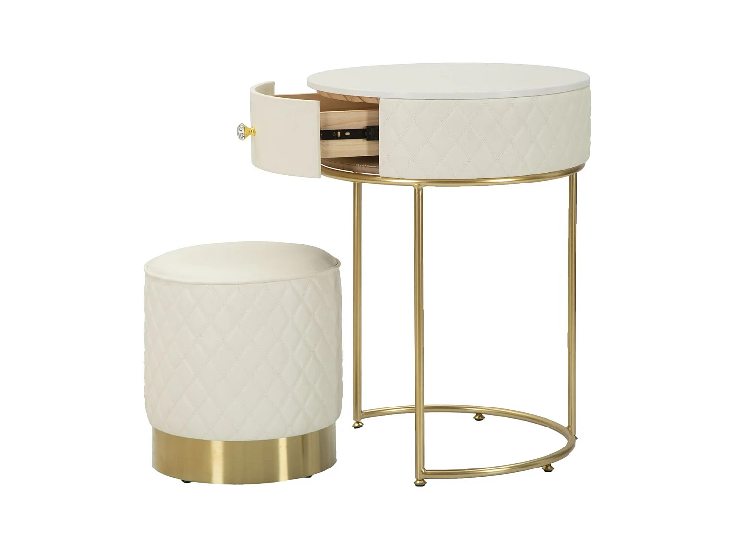 Comodino MF12, Bianco, 52x52x70 cm, Epikasa