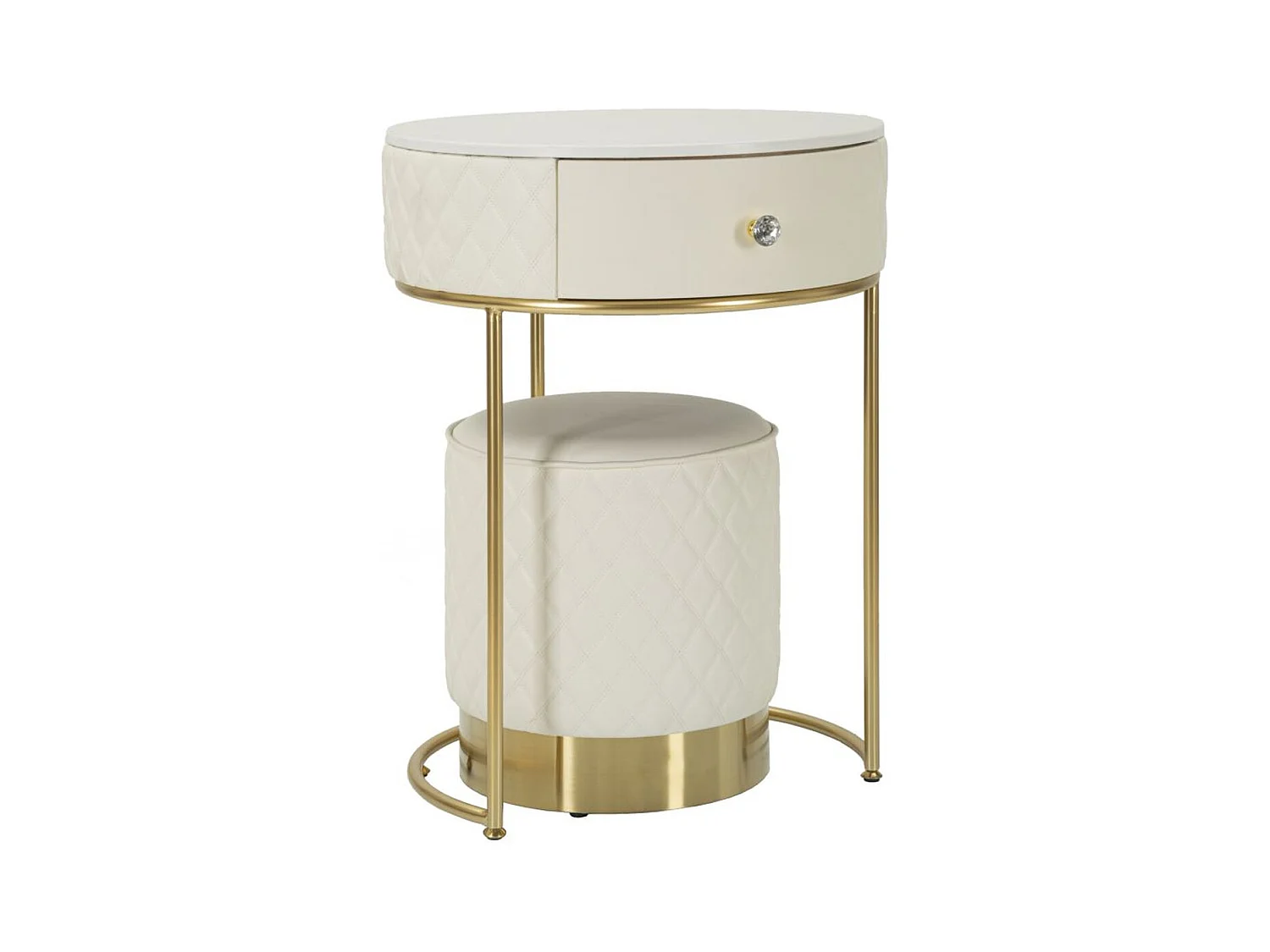 Comodino MF12, Bianco, 52x52x70 cm, Epikasa