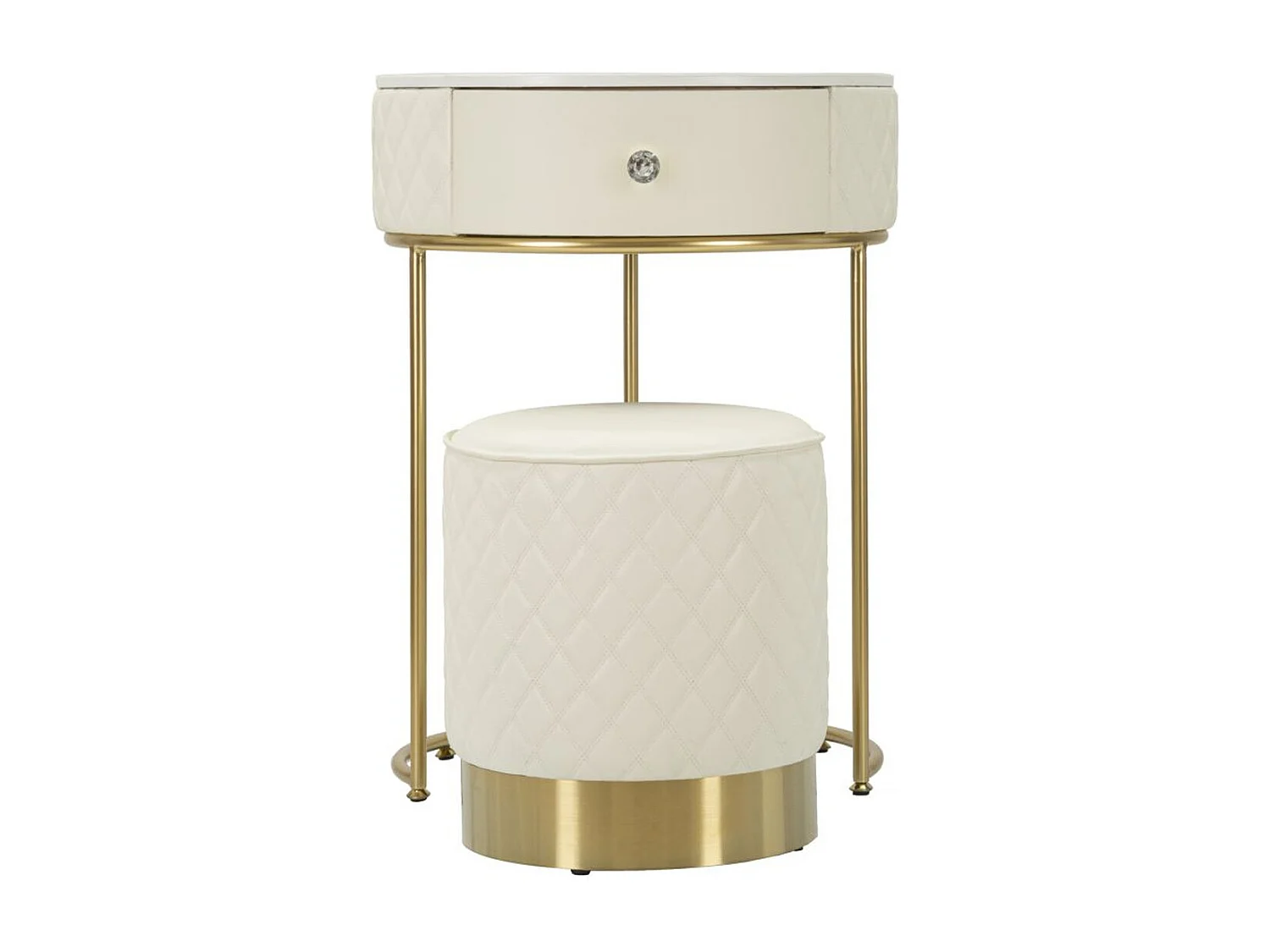 Mesa de Cabeceira MF12, Branco, 52x52x70 cm, Epikasa