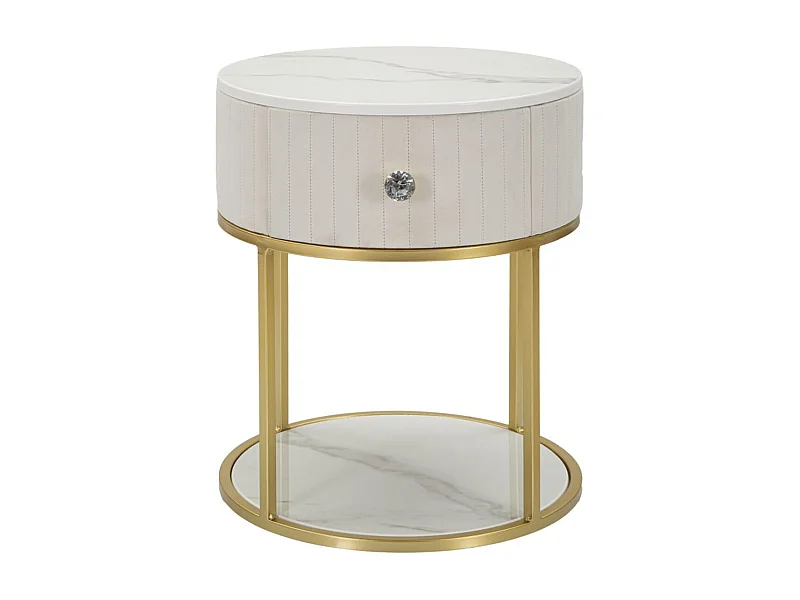 Stolik Nocny MF17, Biały, 42x42x48 cm, Epikasa