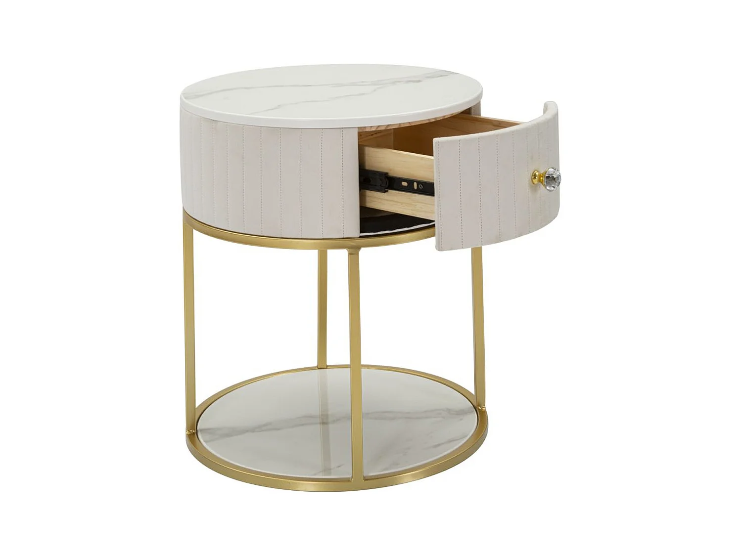 Stolik Nocny MF17, Biały, 42x42x48 cm, Epikasa