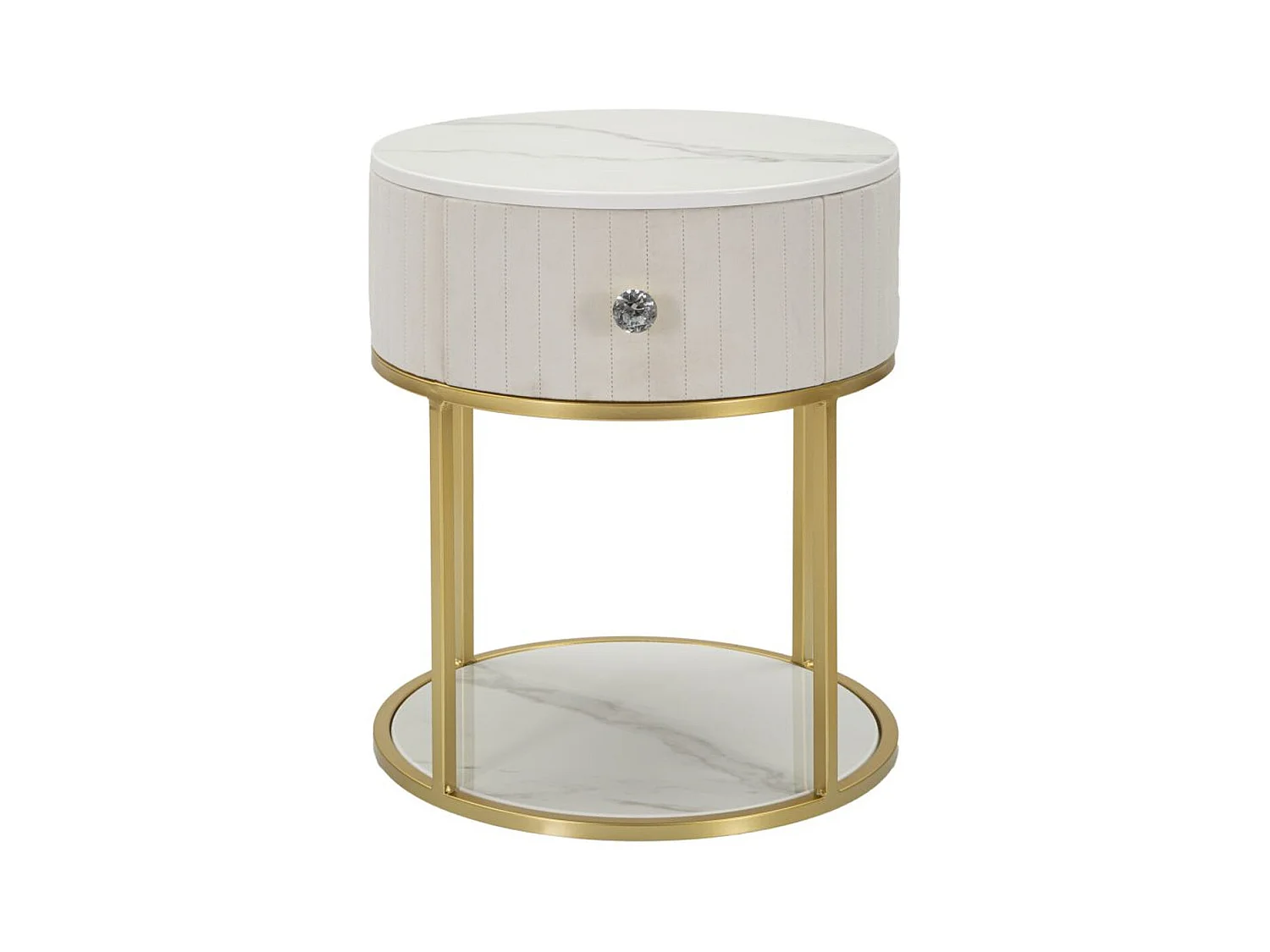 Table de Chevet MF17, Blanc, 42x42x48 cm, Epikasa