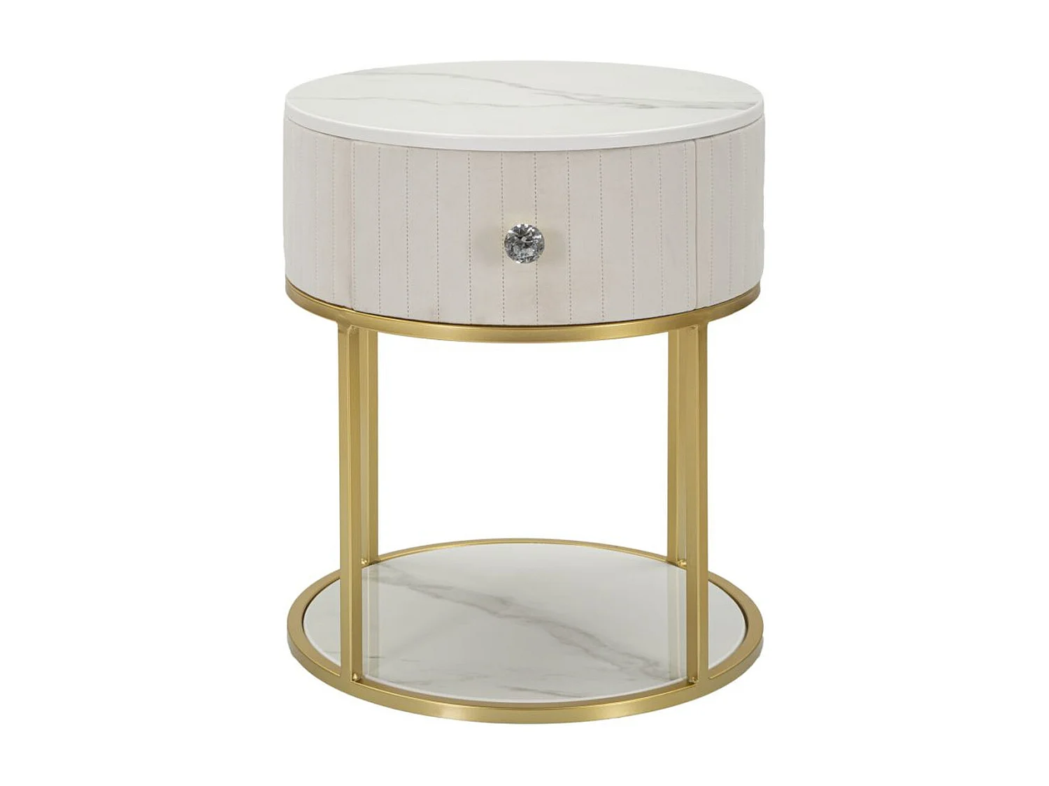 Table de Chevet MF17, Blanc, 42x42x48 cm, Seven Design