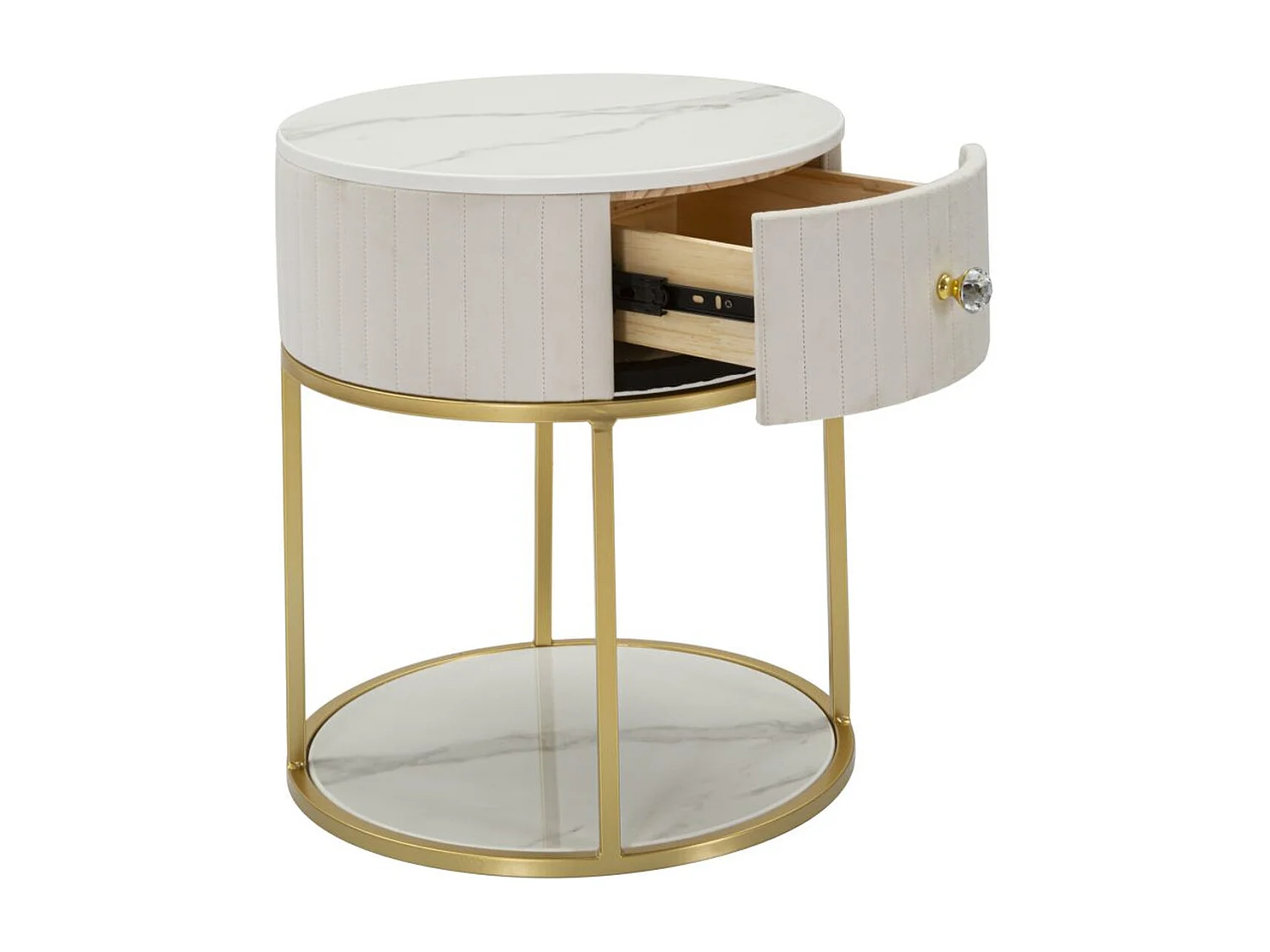 Table de Chevet MF17, Blanc, 42x42x48 cm, Seven Design