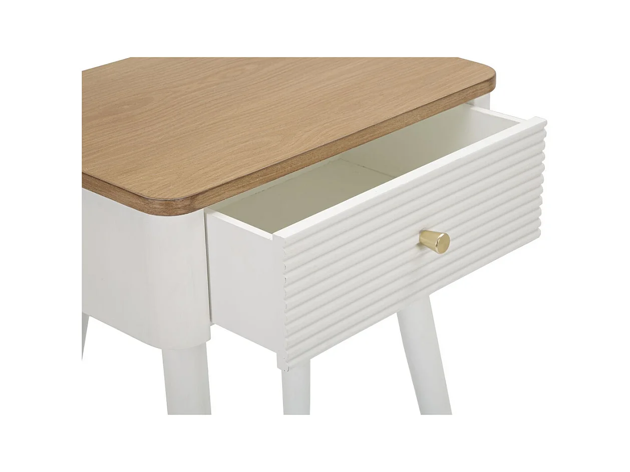 Table de Chevet MF11, Blanc, 45x32x62 cm, Seven Design