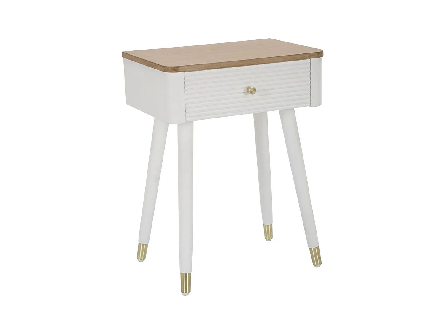 Table de Chevet MF11, Blanc, 45x32x62 cm, Epikasa