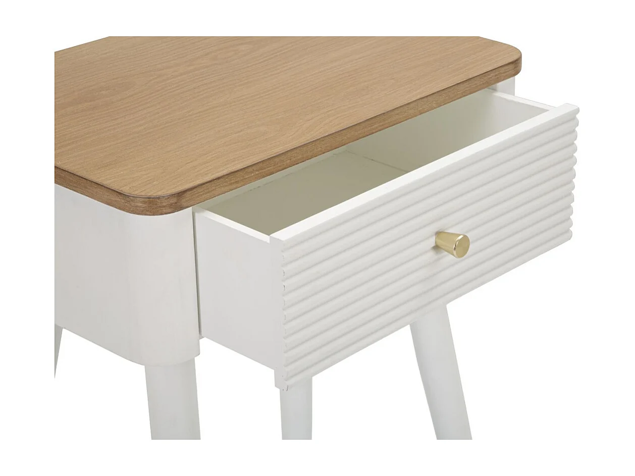 Stolik Nocny MF11, Biały, 45x32x62 cm, Seven Design