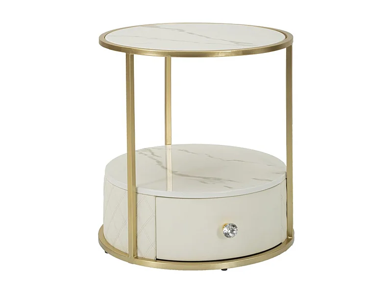 Stolik Nocny MF13, Złoto, 43x43x48 cm, Epikasa