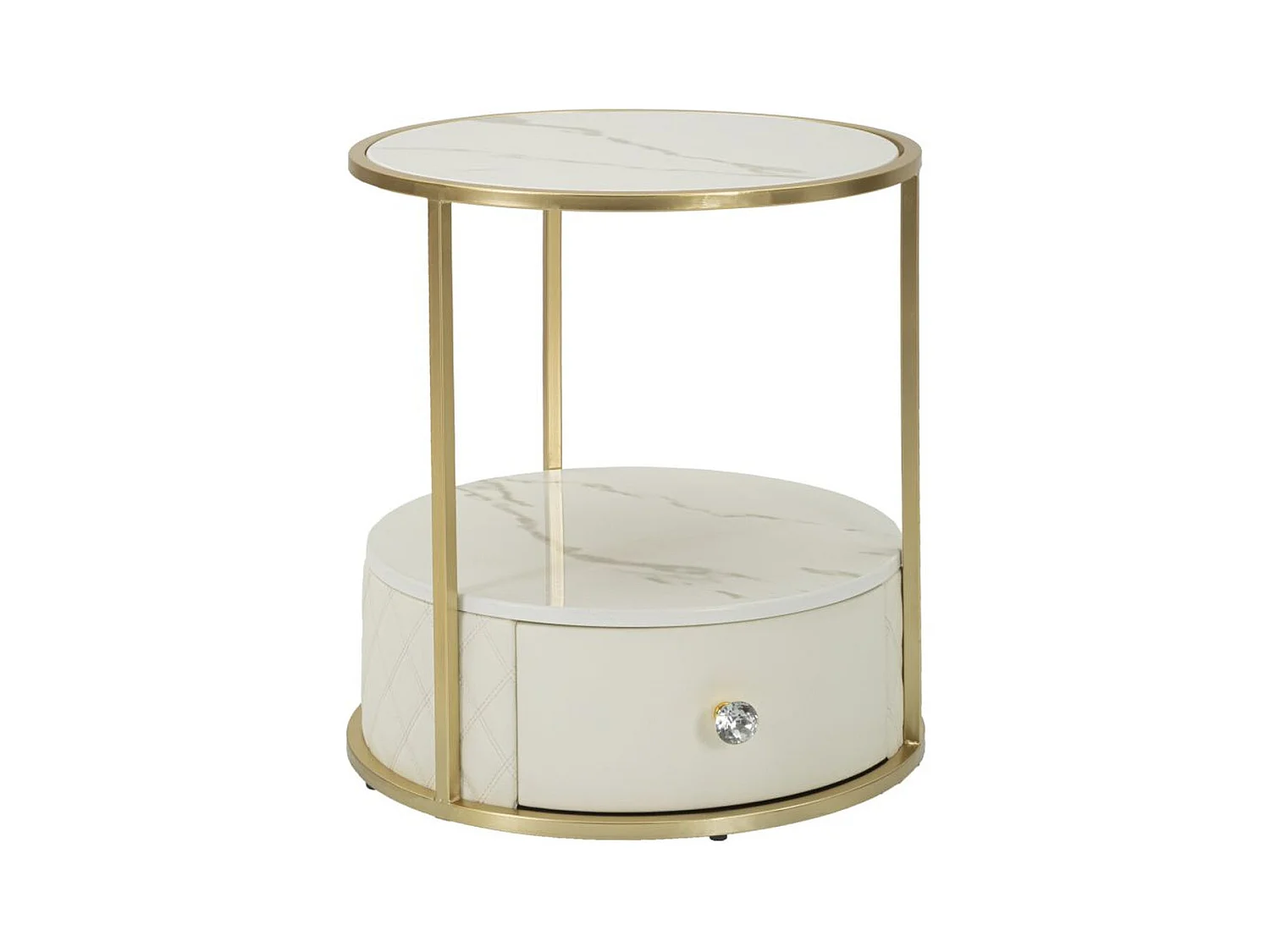 Stolik Nocny MF13, Złoto, 43x43x48 cm, Epikasa
