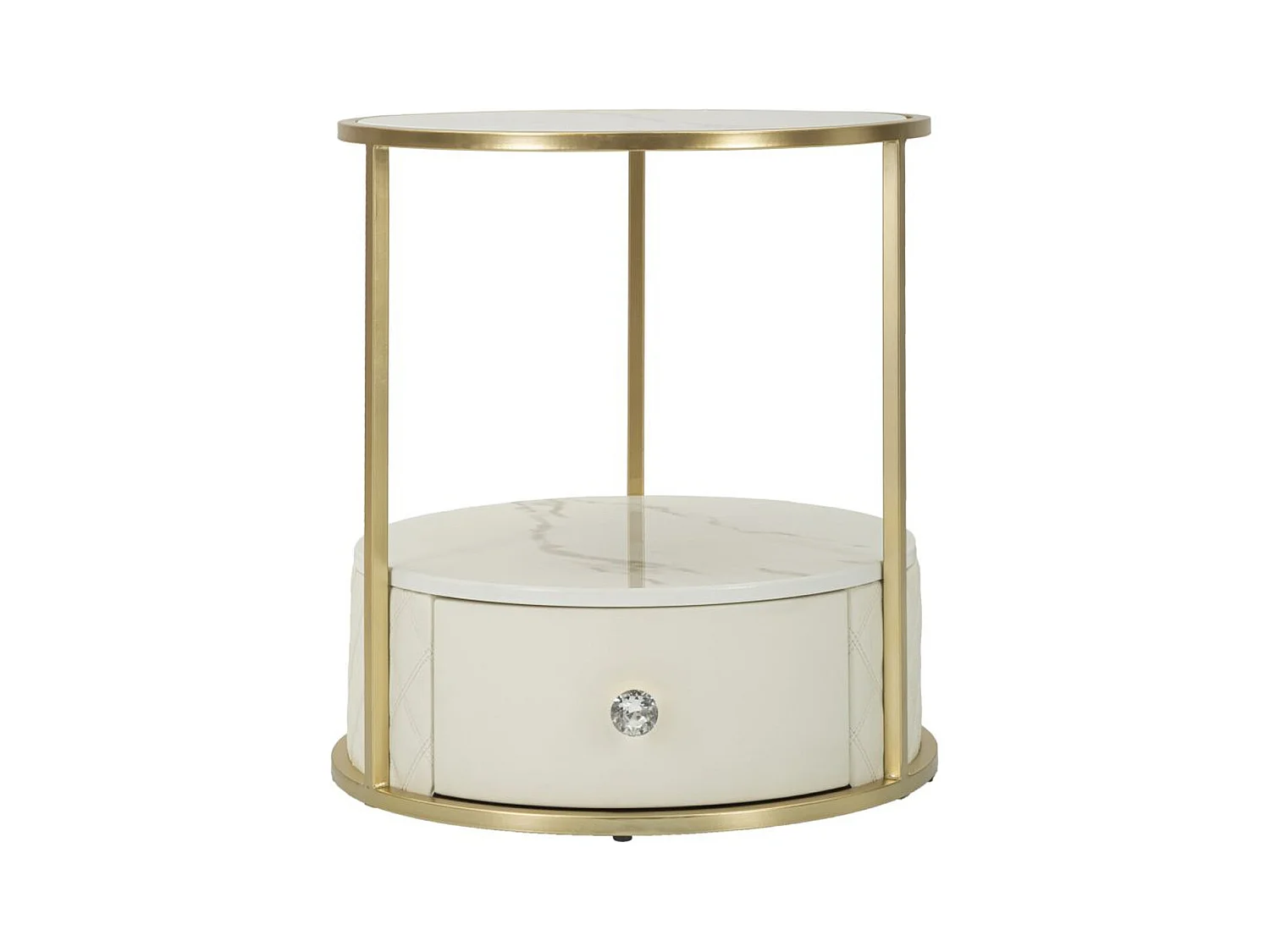Stolik Nocny MF13, Złoto, 43x43x48 cm, Epikasa