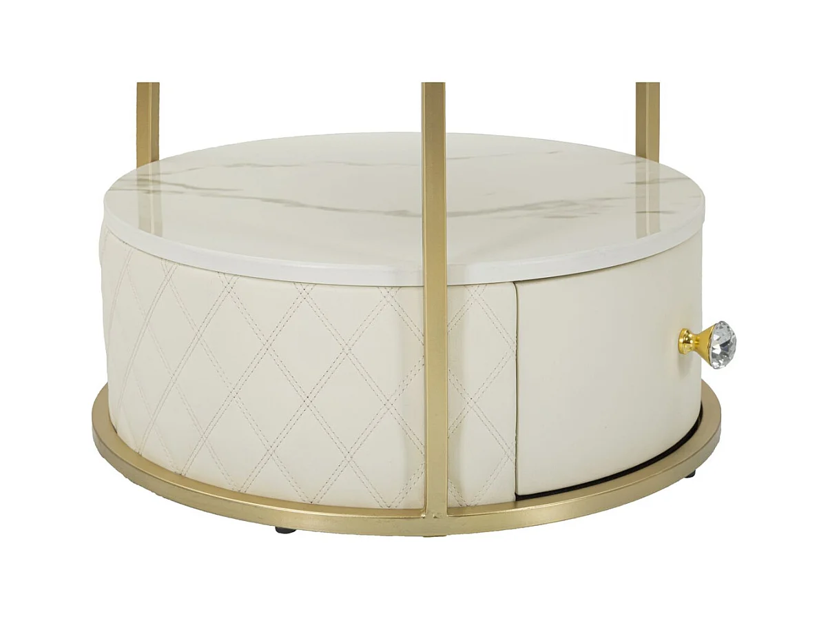 Stolik Nocny MF13, Złoto, 43x43x48 cm, Epikasa