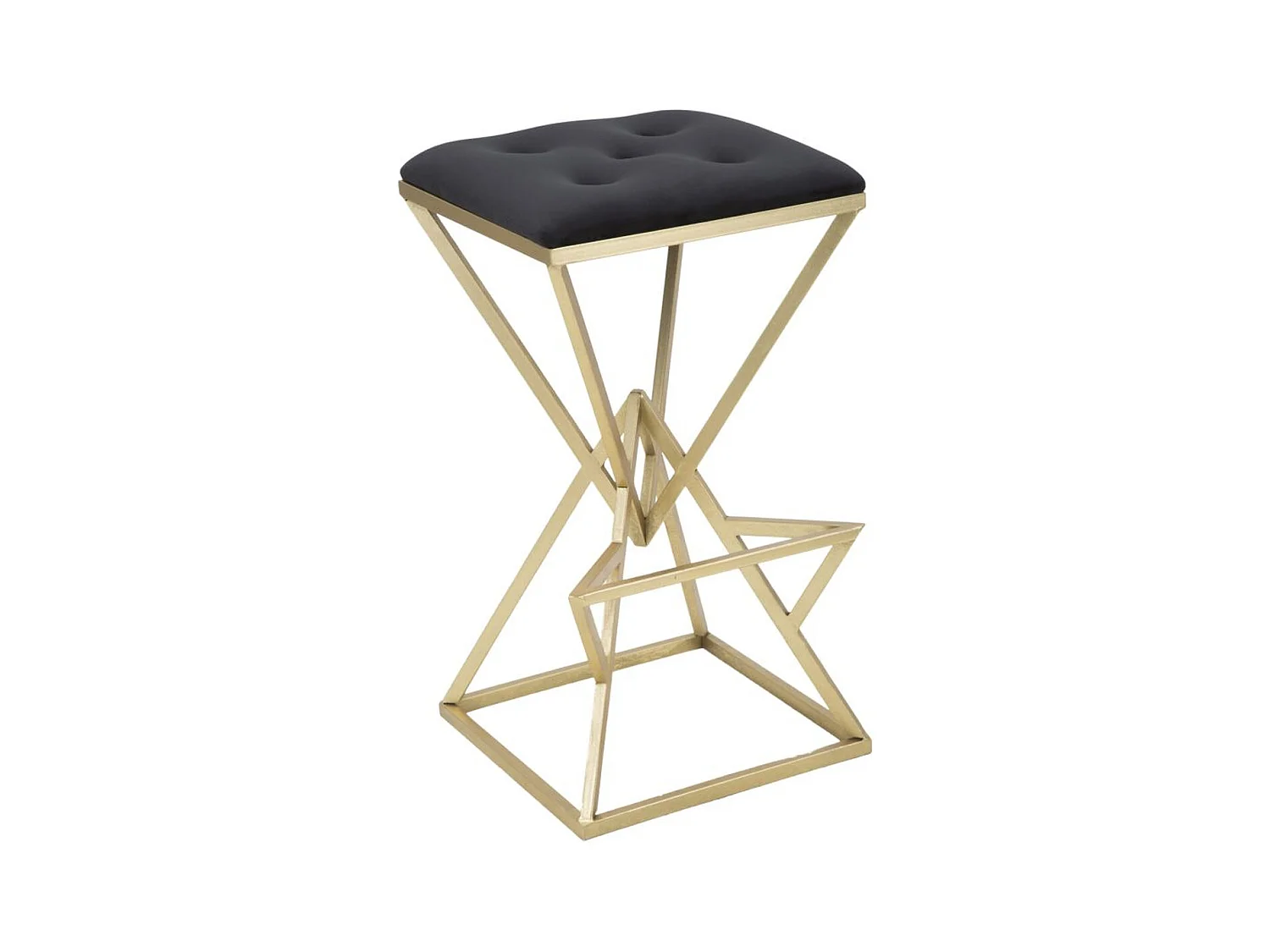 Niski Stołek Trójkąty, Złoto, 40x40x75 cm, Epikasa