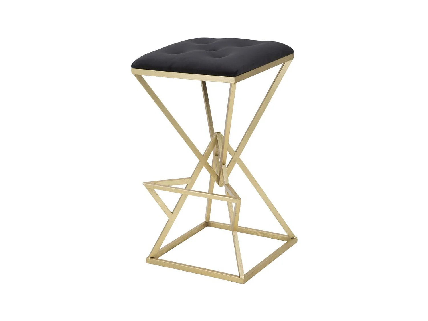 Niski Stołek Trójkąty, Złoto, 40x40x75 cm, Epikasa