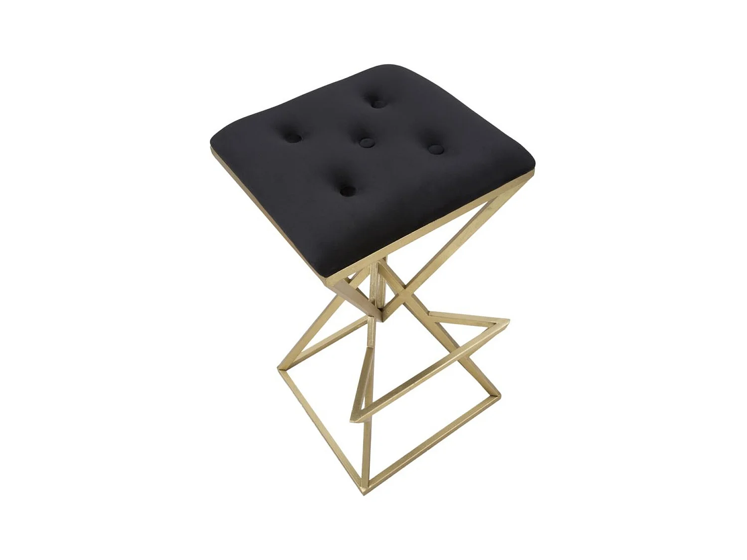 Niski Stołek Trójkąty, Złoto, 40x40x75 cm, Epikasa