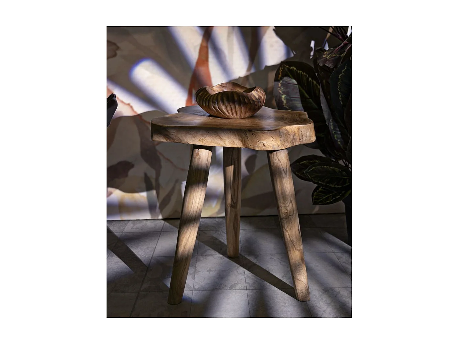 Tabouret Bas Natura 11, Marron, 38x38x45 cm, Seven Design