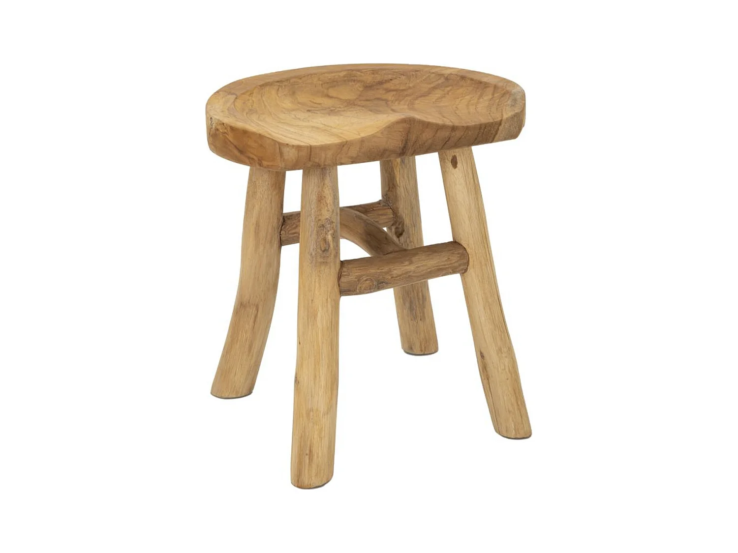 Tabouret Bas Natura 13, Marron, 40x32x42 cm, Epikasa