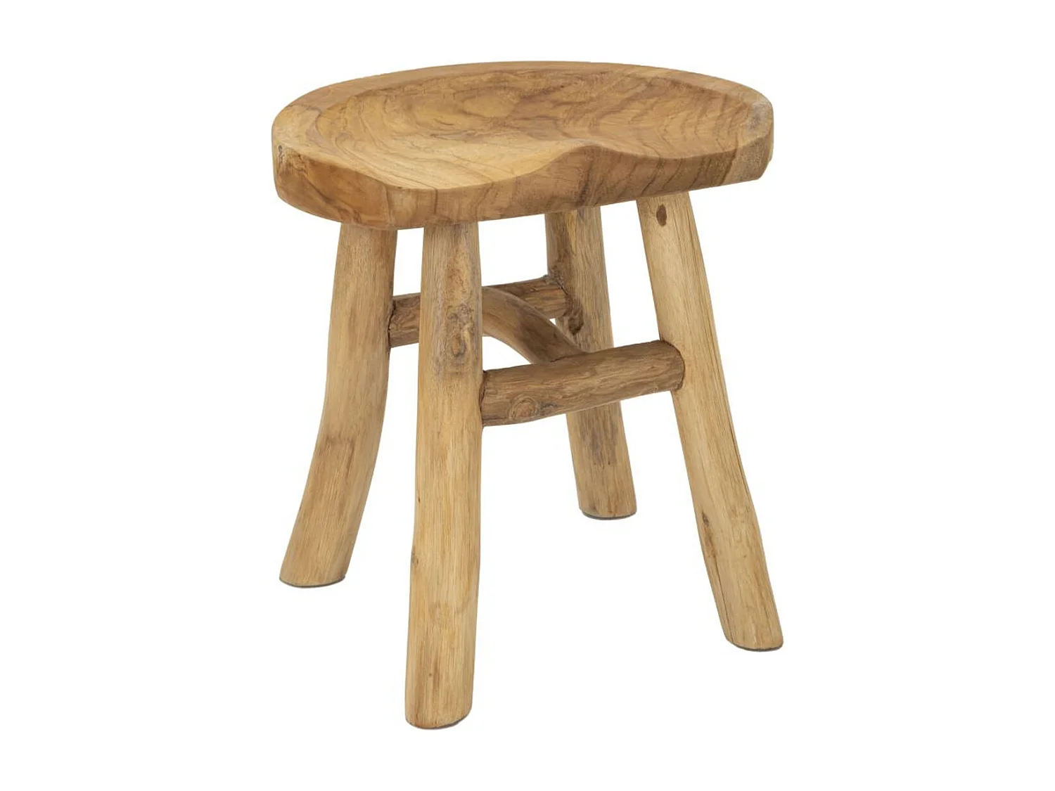 Tabouret Bas Natura 13, Marron, 40x32x42 cm, Seven Design