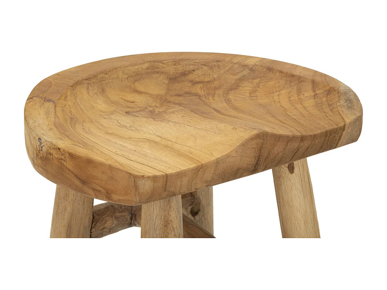 Tabouret Bas Natura 13, Marron, 40x32x42 cm, Seven Design