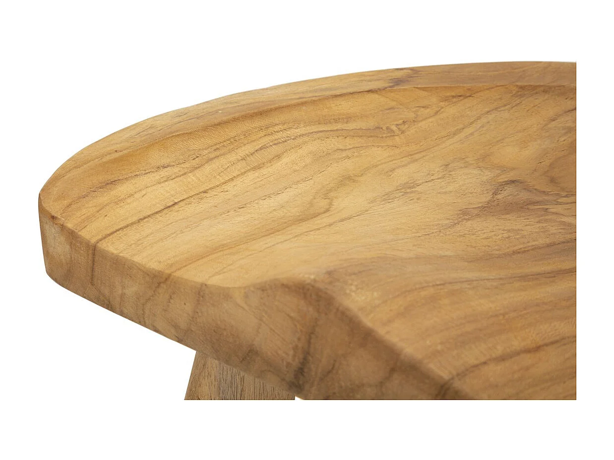 Tabouret Bas Natura 13, Marron, 40x32x42 cm, Seven Design