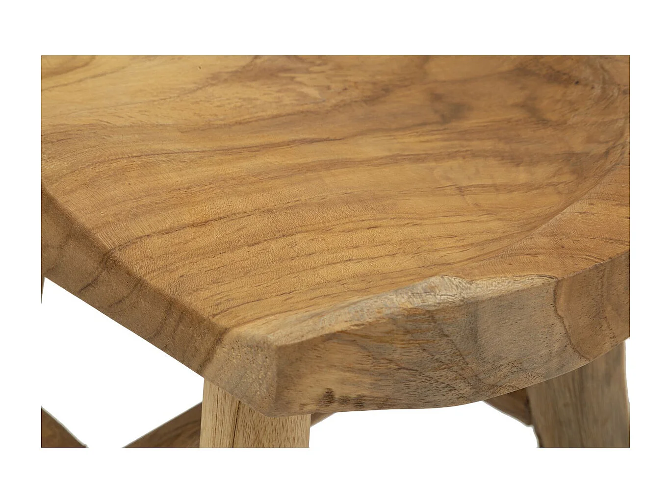 Tabouret Bas Natura 13, Marron, 40x32x42 cm, Seven Design