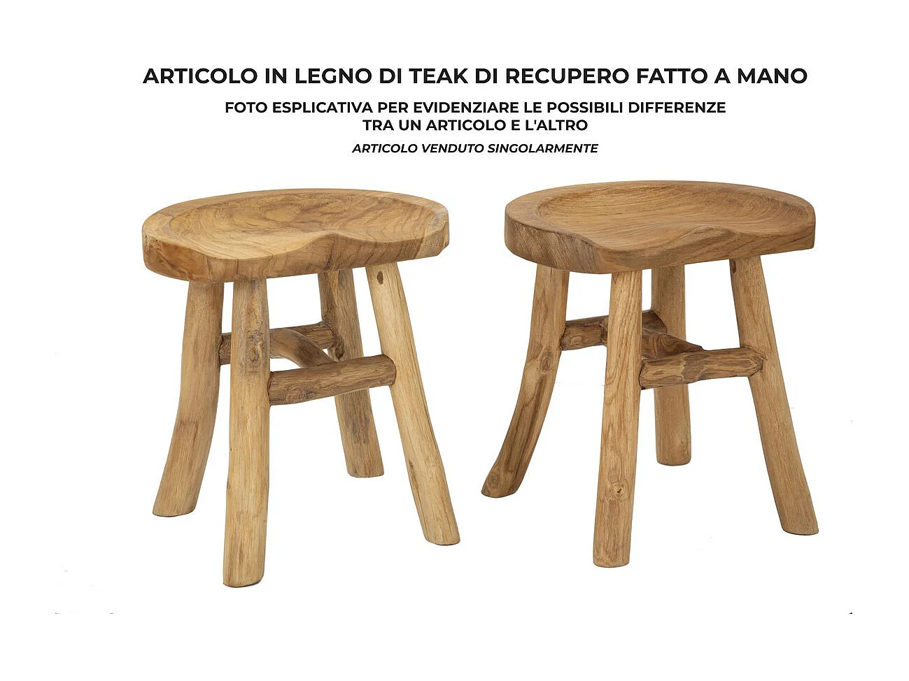 Tabouret Bas Natura 13, Marron, 40x32x42 cm, Seven Design