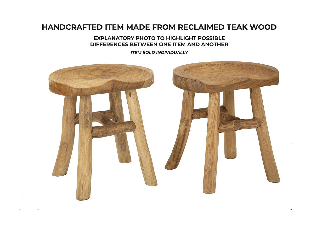 Tabouret Bas Natura 13, Marron, 40x32x42 cm, Seven Design