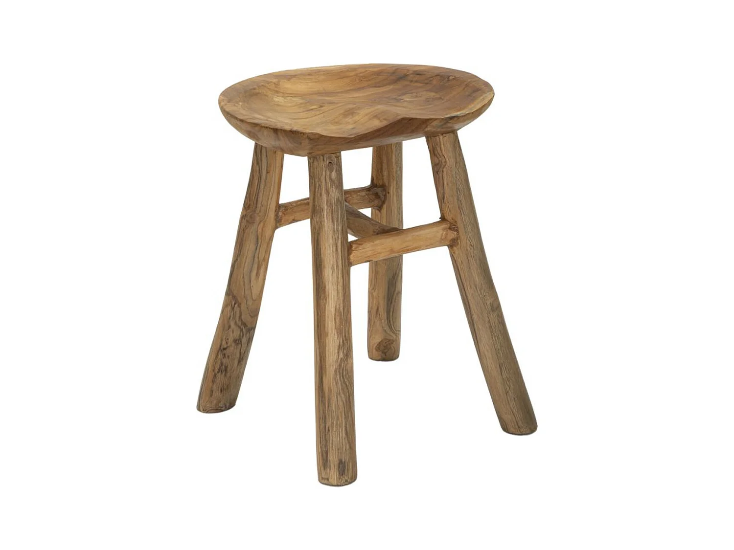 Niski Stołek Natura 10, Brązowy, 35x30x42 cm, Epikasa