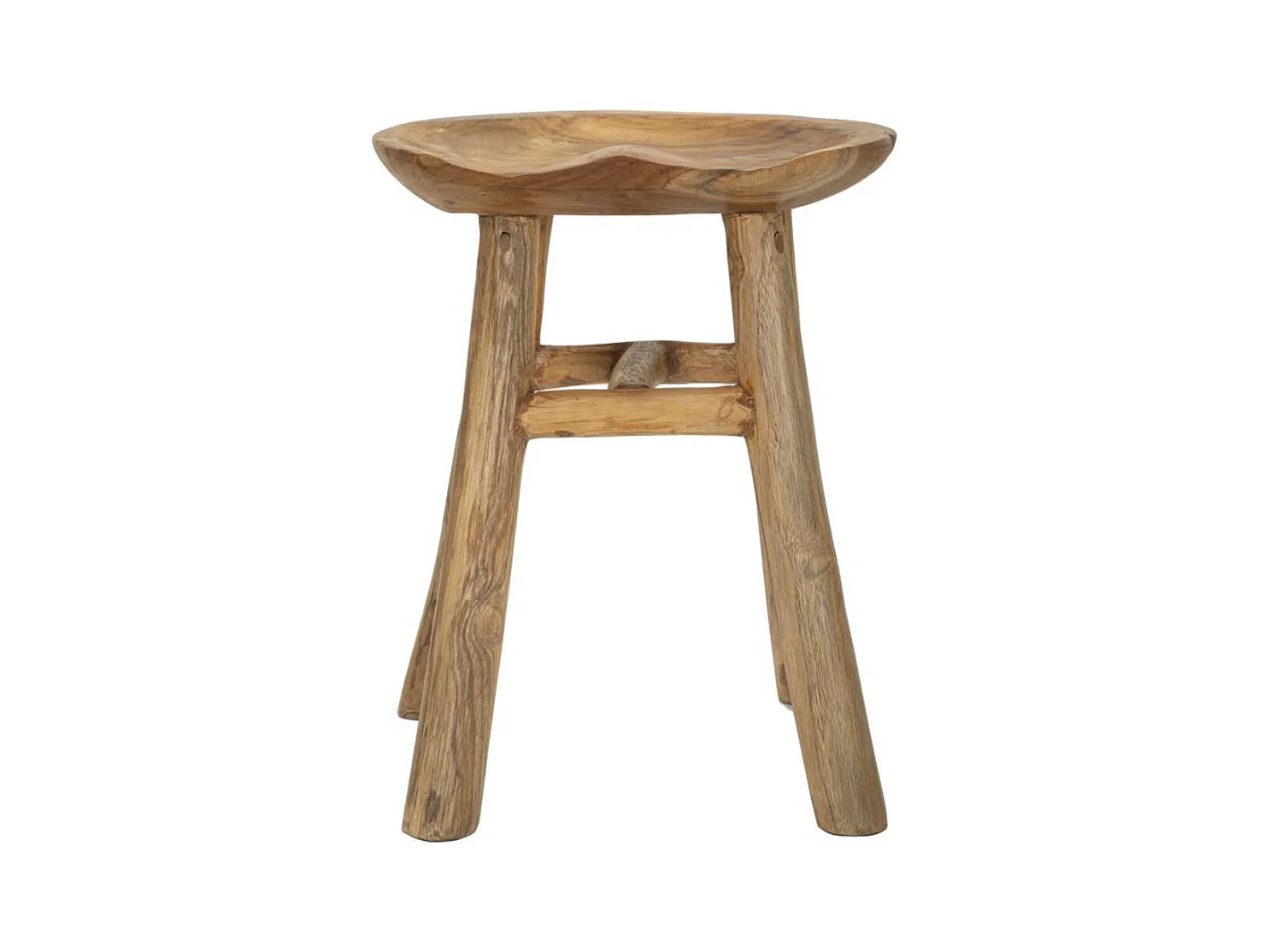 Niski Stołek Natura 10, Brązowy, 35x30x42 cm, Epikasa