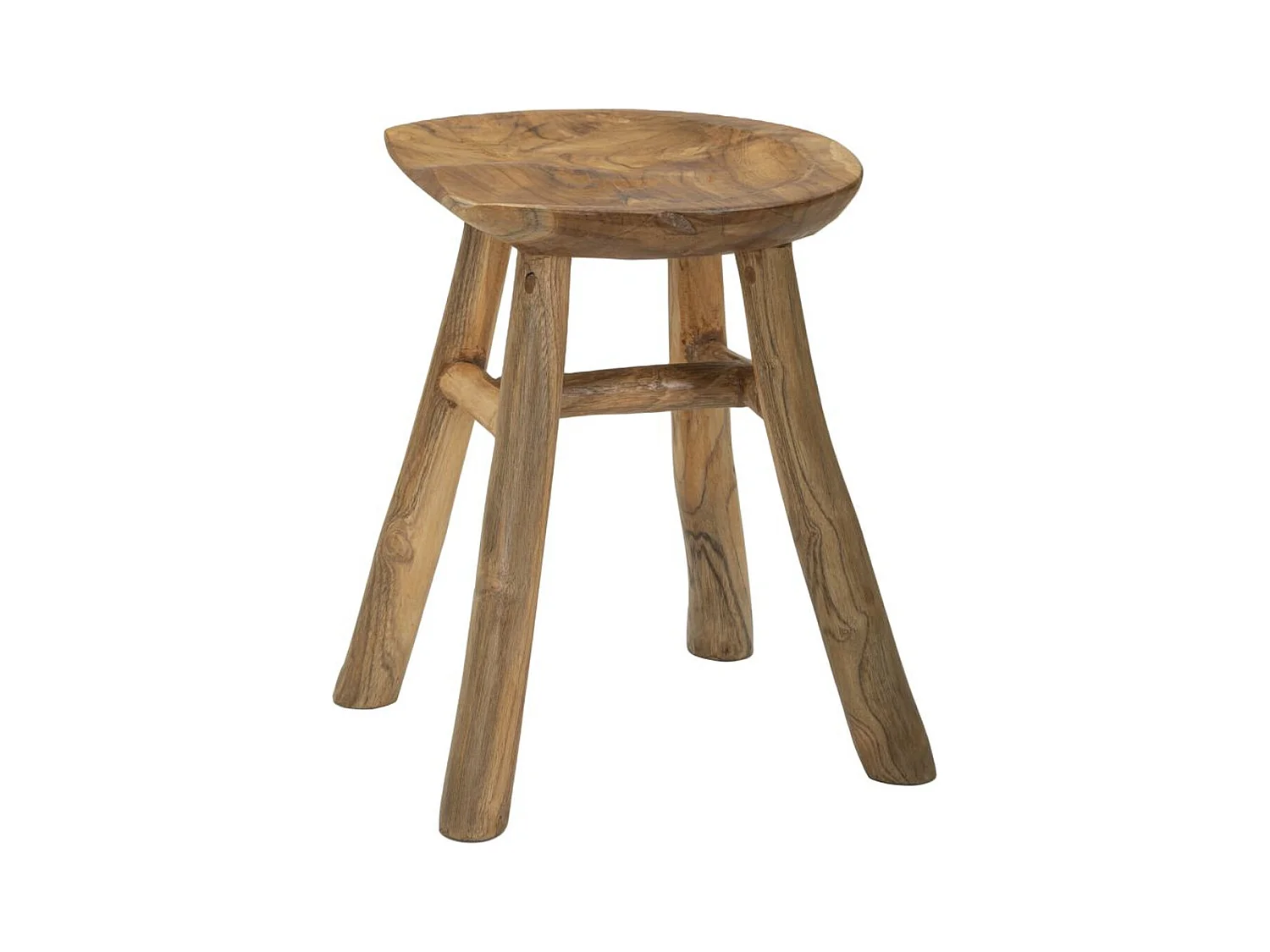 Niski Stołek Natura 10, Brązowy, 35x30x42 cm, Epikasa