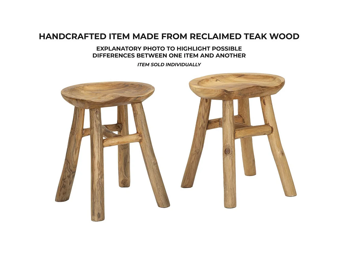 Niski Stołek Natura 10, Brązowy, 35x30x42 cm, Epikasa