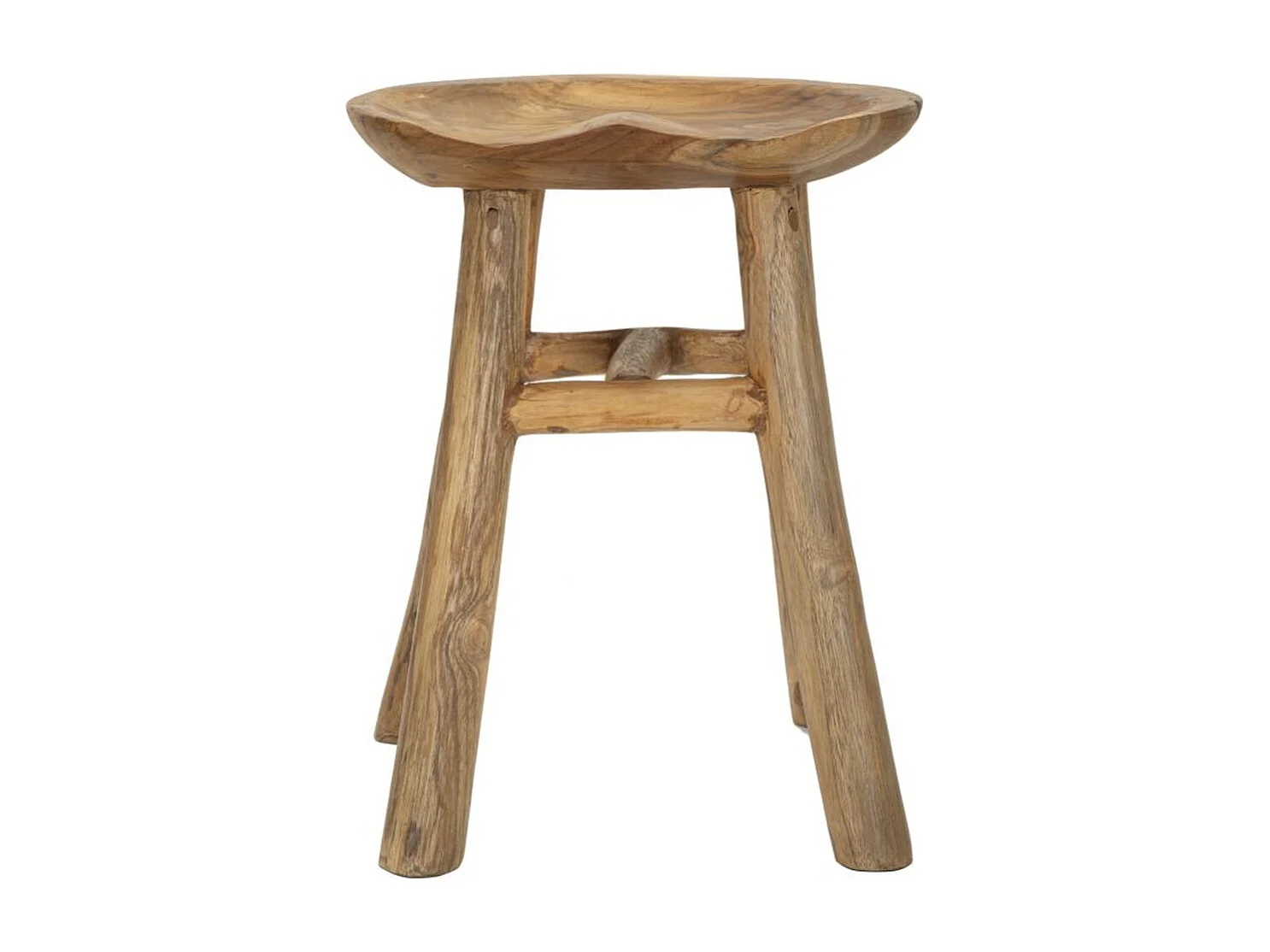 Tabouret Bas Natura 10, Marron, 35x30x42 cm, Seven Design